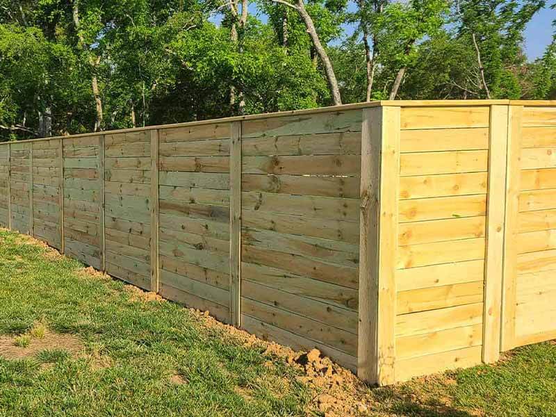 Wood Horizontal Privacy Fence Installations