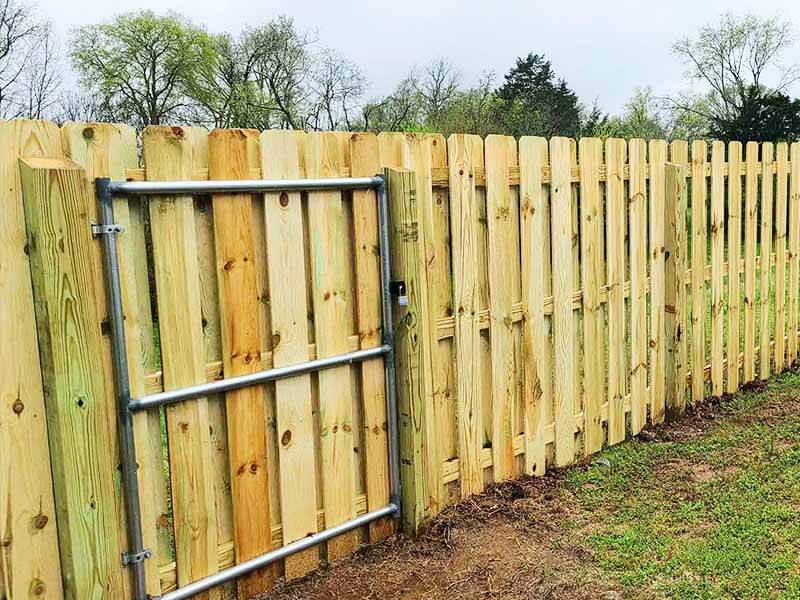 Wood Shadowbox Fence Installation in Middle Tennessee