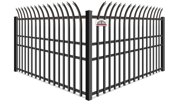 Curved Trident wrought iron fence company in Middle Tennessee